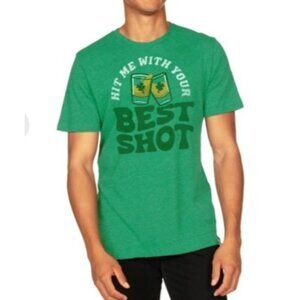 Tipsy Elves Graphic Tee Tshirt Hit Me With Your Best Shot XL Green New